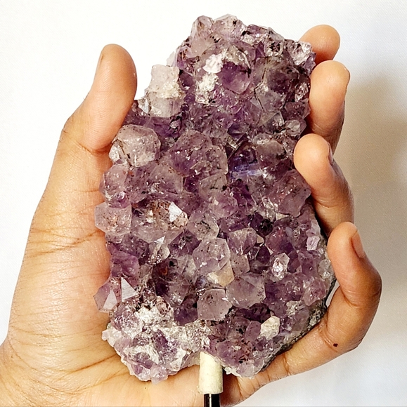 Reserved Amethyst on Pin Stand Crystals & Stones Display Boho Home Decor - Picture 2 of 8